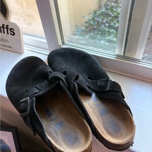Birkenstock Black Suede Boston Clog